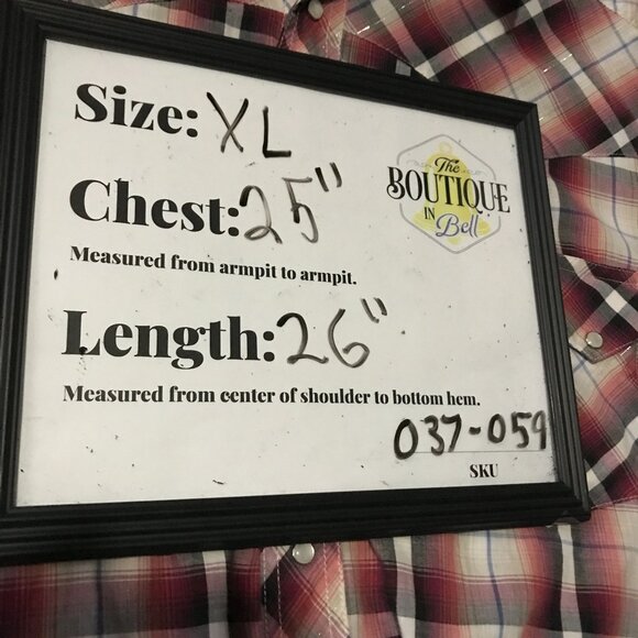 Vtg Rustler Wrangler Plaid Pearl Snap Shirt XL Red Short Sleeve Western Rodeo - Picture 6 of 11